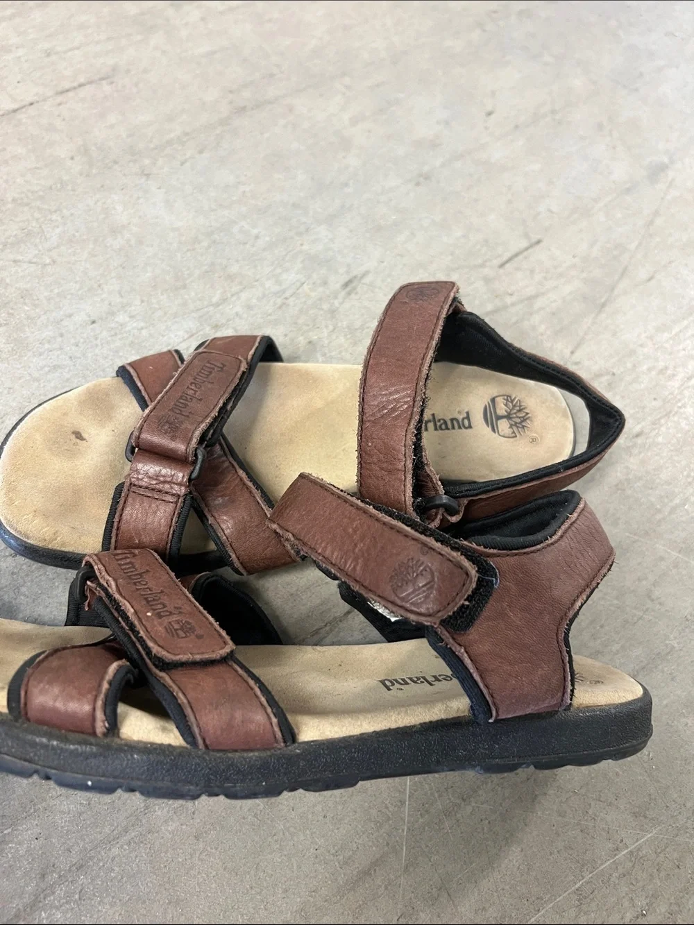RARE Timberland Brown Leather Men's Adjustable Strap Sandals